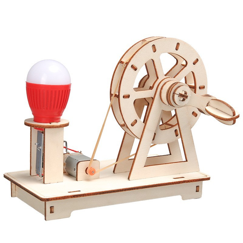 Experimento científico para estudiantes de primaria Generador de manivela simple Tecnología para niños pequeños Fabricación de materiales de bricolaje hechos a mano para niños