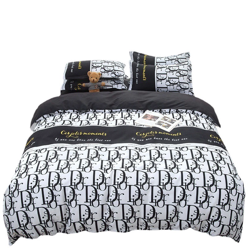 Трансграничный прямой сбыт комплектов постельного белья из четырех предметов, пододеяльников из стираного хлопка, комплектов постельного белья, трехкомпонентных подарочных наборов для общежитий оптом