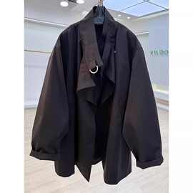 特大码斤美式复古休闲宽松风衣男女春秋新品感慵懒风情侣外套新品
