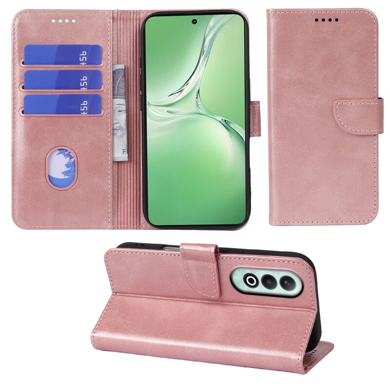 Suitable for Oppo Reno 14F Mobile Phone Leather Case Oppo A5 Pro/A5X Calfskin Flip Phone Protective Case