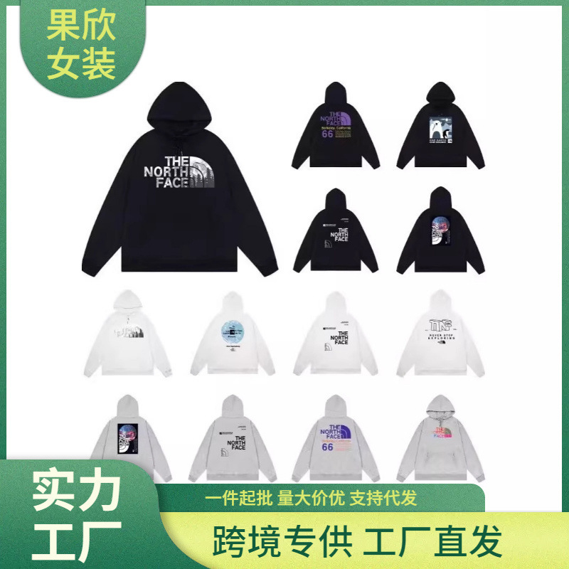 2024 Hip-Hop North Face Street Sweatshirt Long Sleeve Printed Hooded Top Loose Casual Easiest for Match Same Style for Men and Women