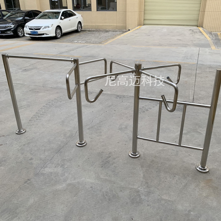 供应超市十字型旋转出入闸口机 人行购物车分流过道简易旋转门禁