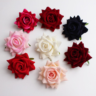 DIY simulation craft velvet cloth rose head flower silk flower corsage photography props arch floral decoration wedding decoration