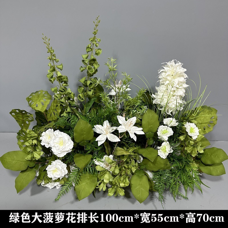 Flor de la boda de la flor Chiyeya rosa roja fila de orquídeas fila de flores bosque escena de compromiso decoración de la boda fondo de decoración