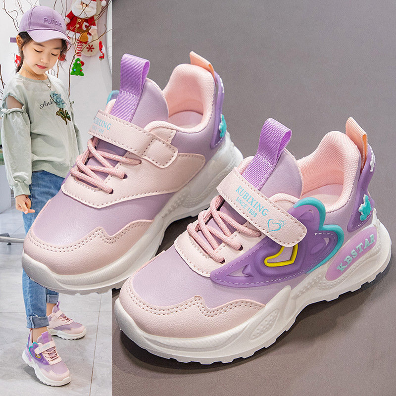 Zapatos deportivos para niñas, zapatos casuales para padres con suela suave, 2025 primavera y otoño nuevos zapatos de correr para niños de tamaño medio y grande para niñas