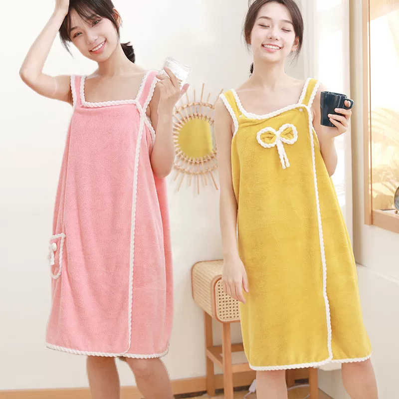 Bath towel, cute cotton soft quick dry bathrobe for elementary school students, Korean style, lifting effect
