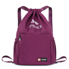 新款時尚大容量雙肩包健身包防水尼龍布包大容量旅行包抽繩束口袋