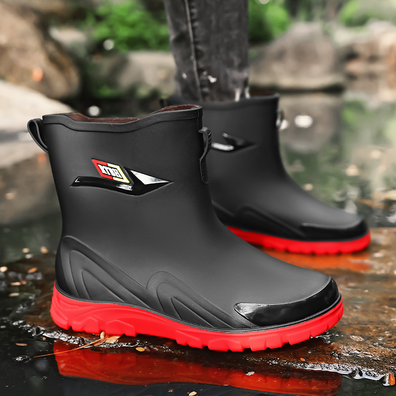Botas de Lluvia de Caña Media para Hombre de Plástico Impermeable y Antideslizante para Trabajo y Pesca