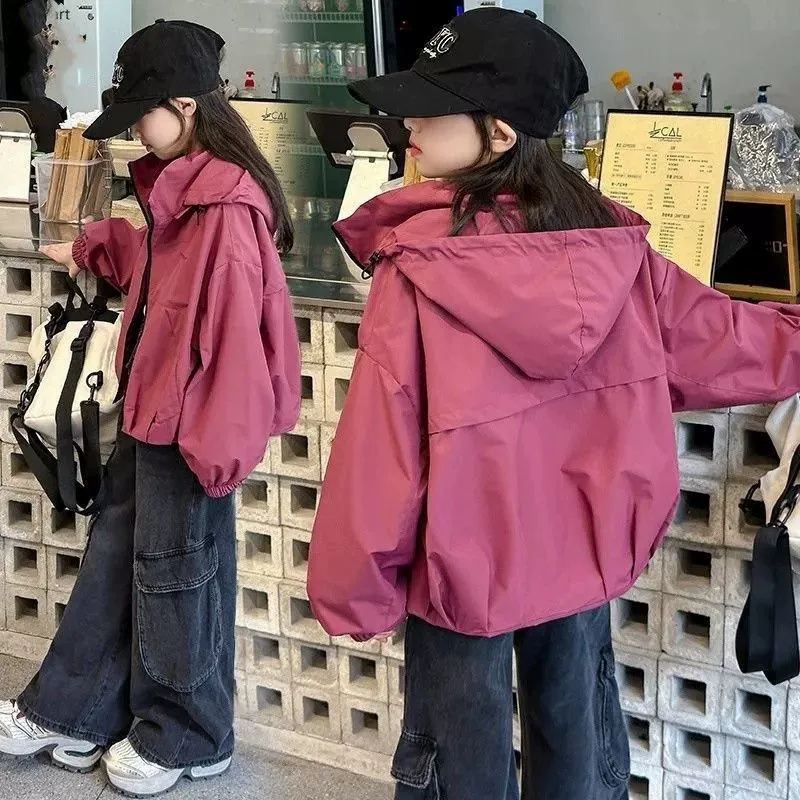 Для девочек 2025 новый иностранный стиль пальто для девочек куртка штурмовая осенняя и зимняя куртка для детей весна и осень толстый топ