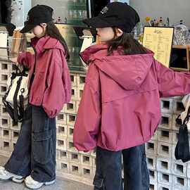 女童2026新款洋气小女孩外套冲锋衣秋冬夹克儿童春秋加厚上衣