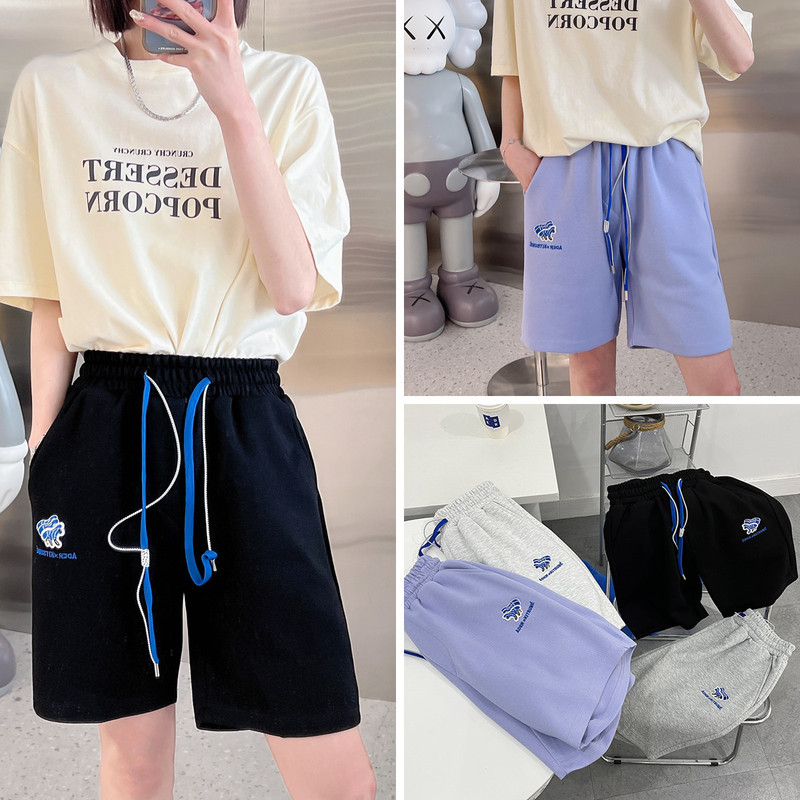 Aderh Shorts with Little Fox Embroidery, Five-Point Pants for Women, Trendy Brand, Loose Drawstring Men's Shorts, Sports Pants, Street Style Aderh Shorts with Little Fox Embroidery, Five-Point Pants for Women, Trendy Brand, Loose Drawstring Men's Shorts, Sports Pants, Street Style