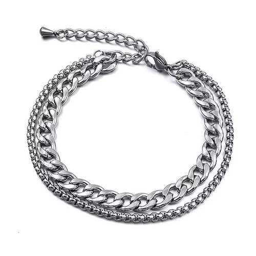 Ins Korean version simple anti-static titanium steel toe chain non-fading double-layer toe accessory for men, Ins style fashion couple accessory
