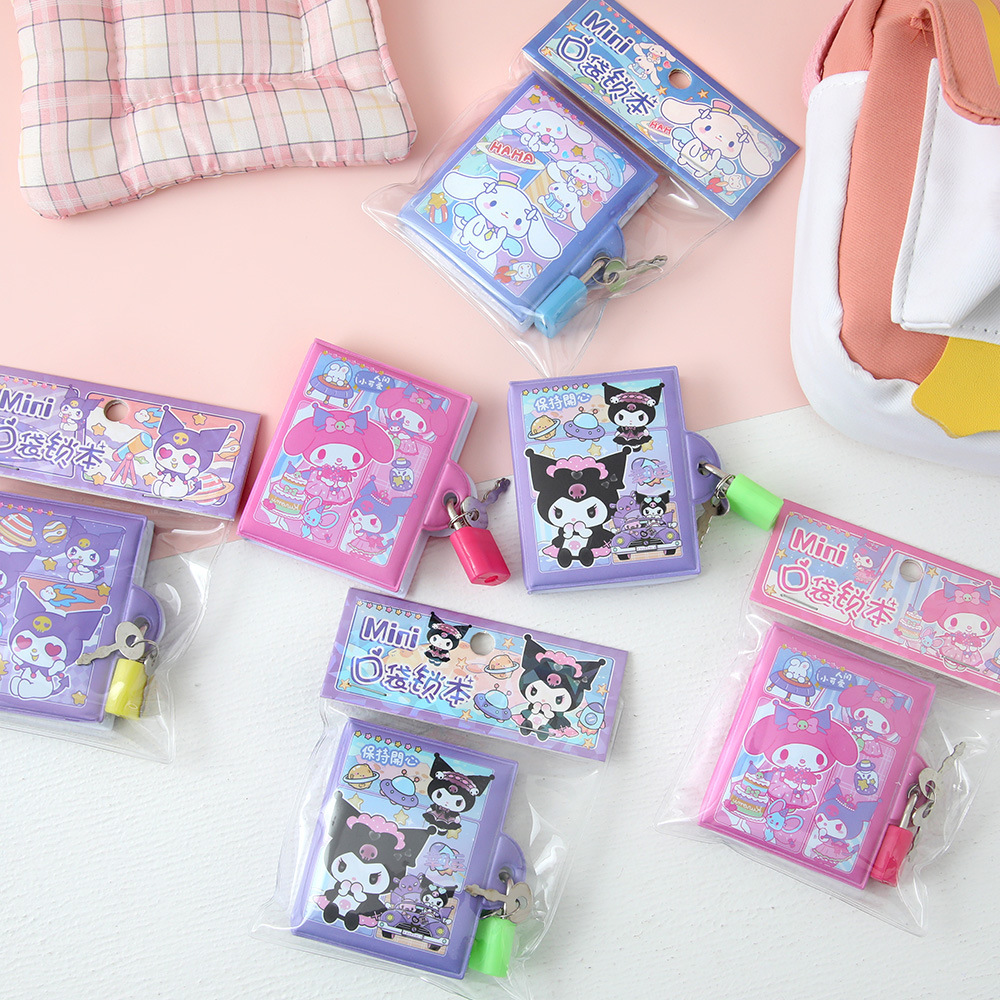 Liliou Mini Pocket Lock Cuaderno PU Cuaderno Cuaderno Cuaderno Cuaderno Portátil para estudiantes Papelería