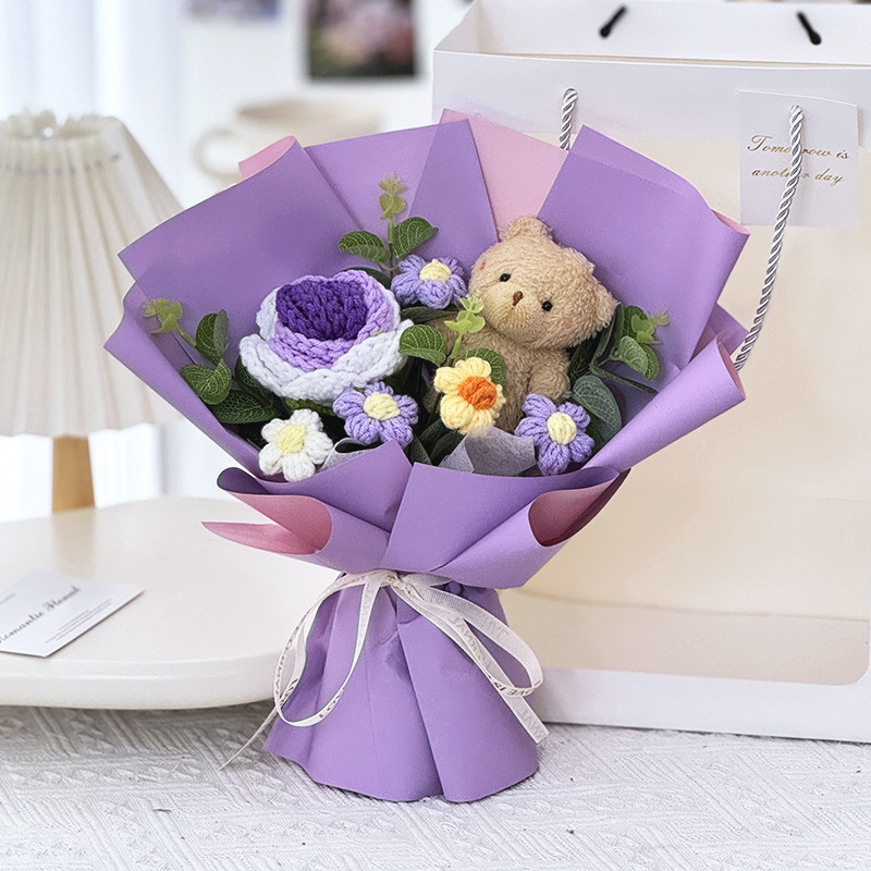 Purple rose + bear