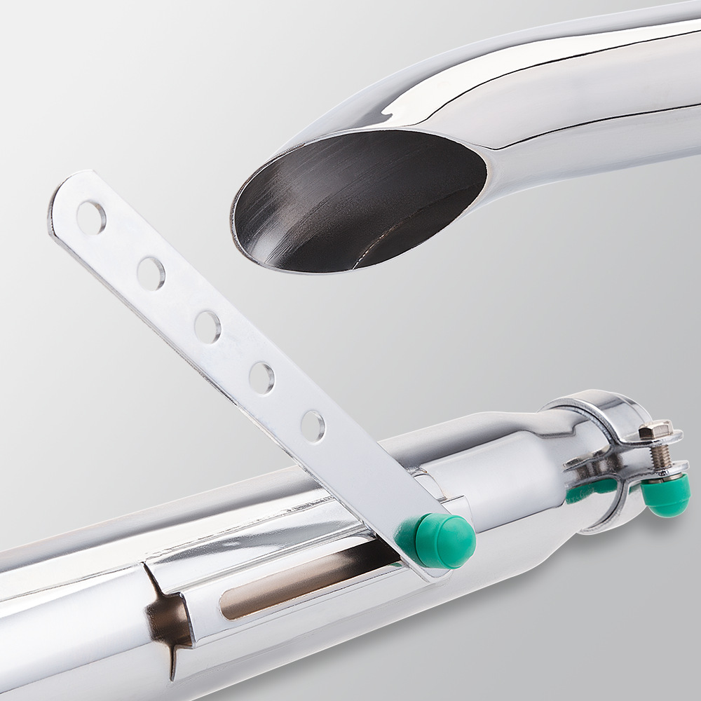 Motorcycle modified K6 retro stainless steel straight-through exhaust pipe tail section for 38/40/43/45MM caliber