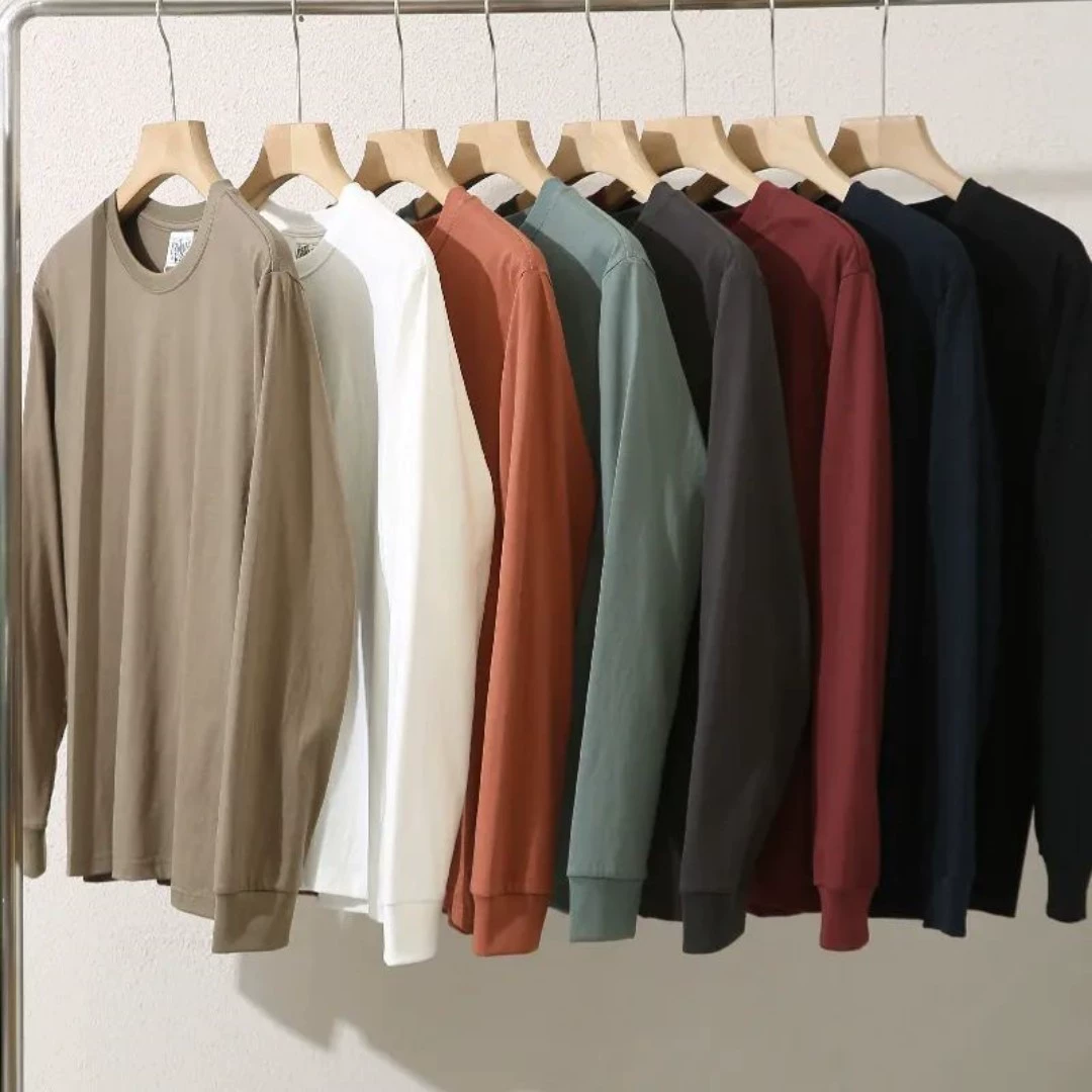 Japanese retro spring long-sleeve with a round collar