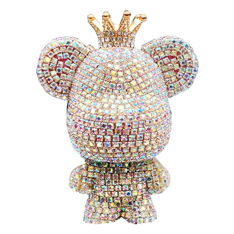 Dibujos animados gran cabeza oso coche aire acondicionado salida de aire decoración coche perfume clip interior accesorios incienso clip aromaterapia hembra diamante