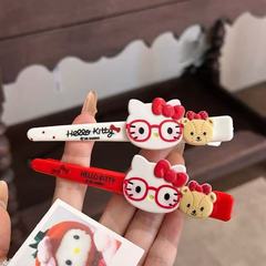 日系可爱kitty发夹大号鸭嘴刘海发夹卡通甜美少女凯蒂发饰收纳