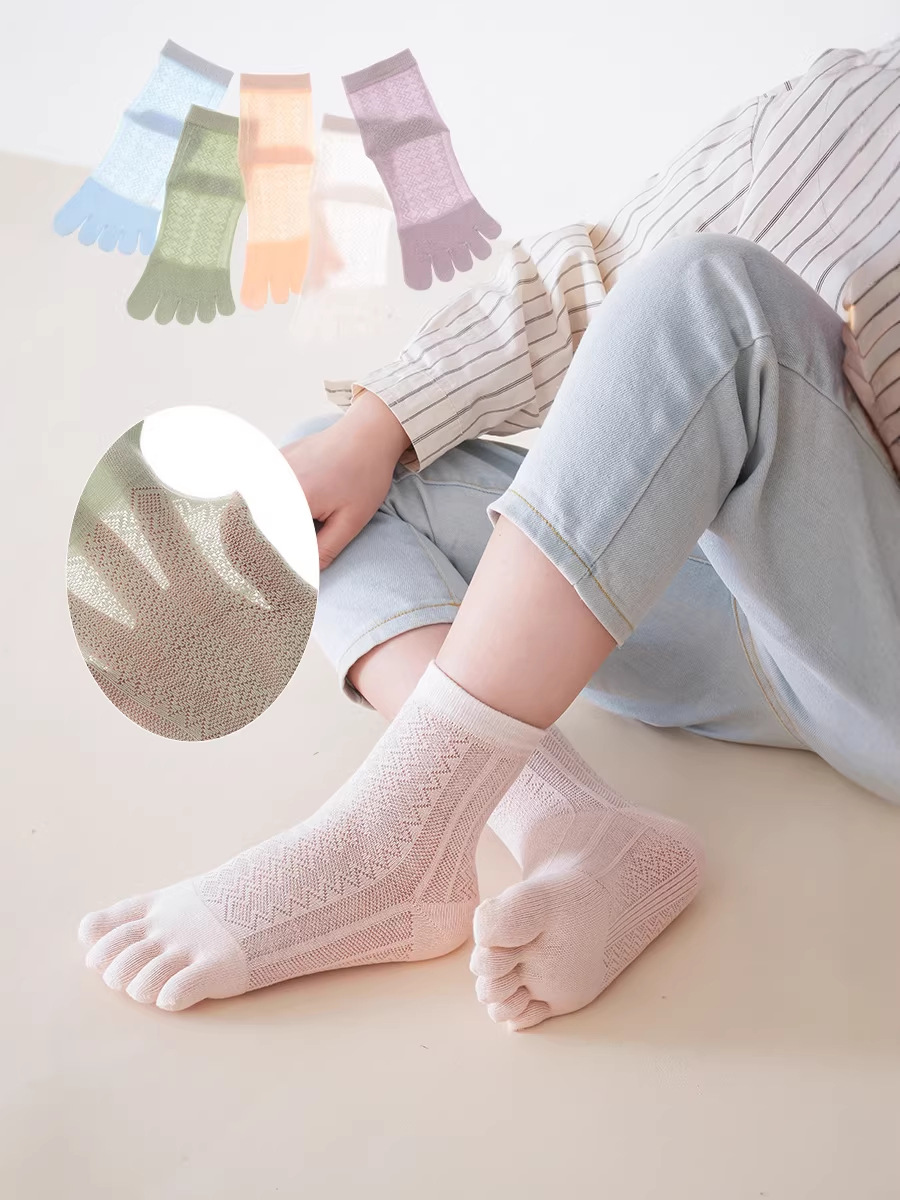 Children's summer solid comfortable cool socks for toes