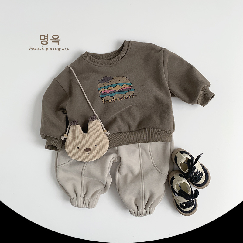 Pantalones deportivos de invierno 2026 para niños y niñas, forrados de vellón, cálidos e informales, ropa gruesa para niños pequeños, estilo coreano de moda.