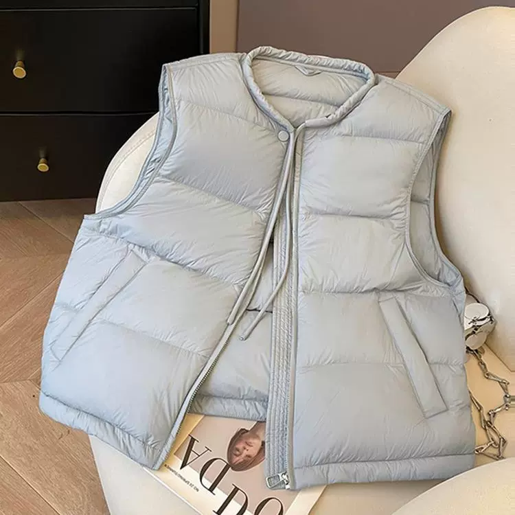 马甲2025年新款今年流行爆款时尚气质棉服外套圆领短款百搭背心女