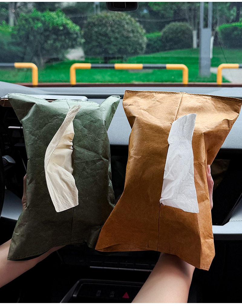 Kraft Paper Bag Storage Bear Washable Garbage Bag Cute Bucket Car Storage Bag Air Outlet Can Be Used as a Trash Can Free Shipping