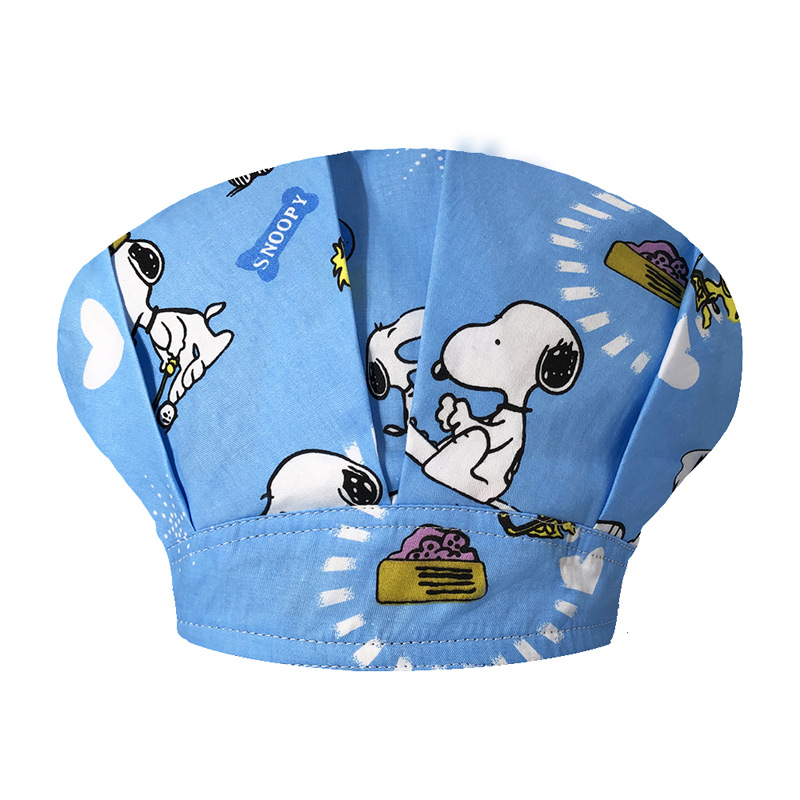 Tapa de operación directa de fábrica impresión femenina pequeño animal lindo sombrero de enfermera algodón salón de belleza odontología oral sombrero