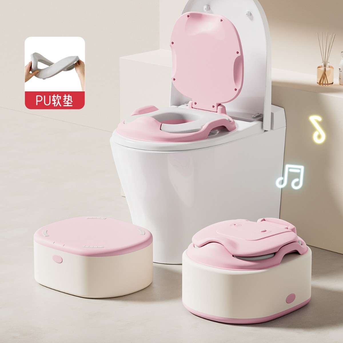 Children's Three-In-One Toilet New Style Boy and Girl Baby Potty Baby Toddler Urinal Toilet Seat Toilet Seat