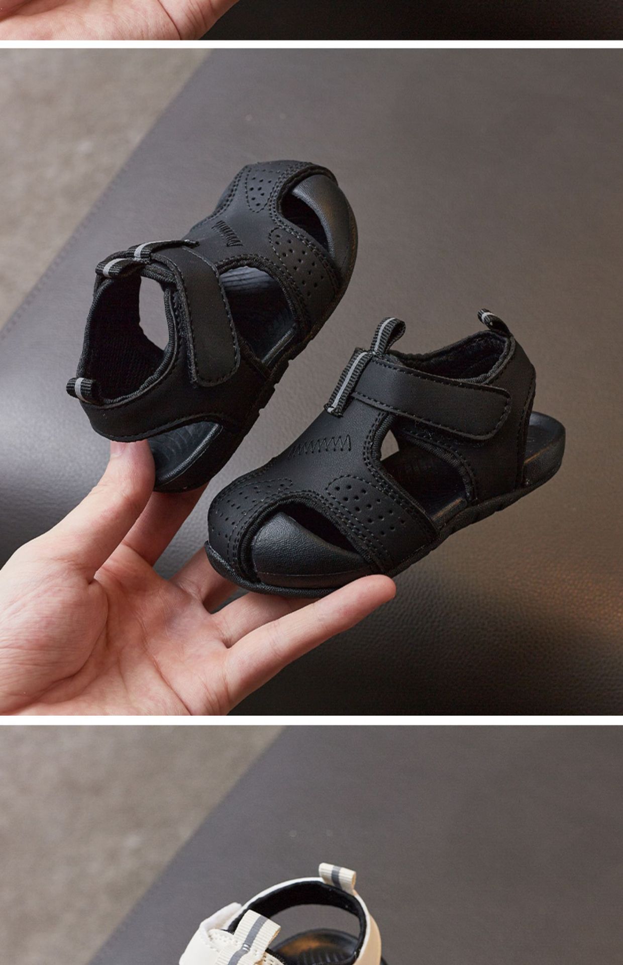 Breathable Closed Toe Kids Sandals Lightweight Non Slip Walking Shoes_voghion.com