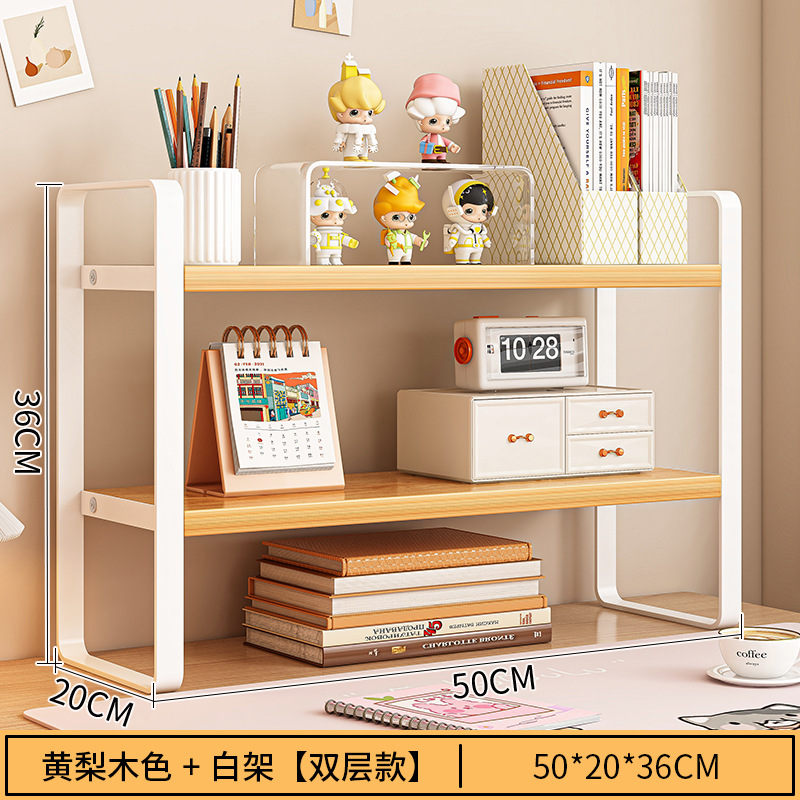 Estante de libros escritorio simple multicapa hierro forjado almacenamiento estante de almacenamiento escritorio acabado artefacto estante de almacenamiento estante de capas escritorio image 11