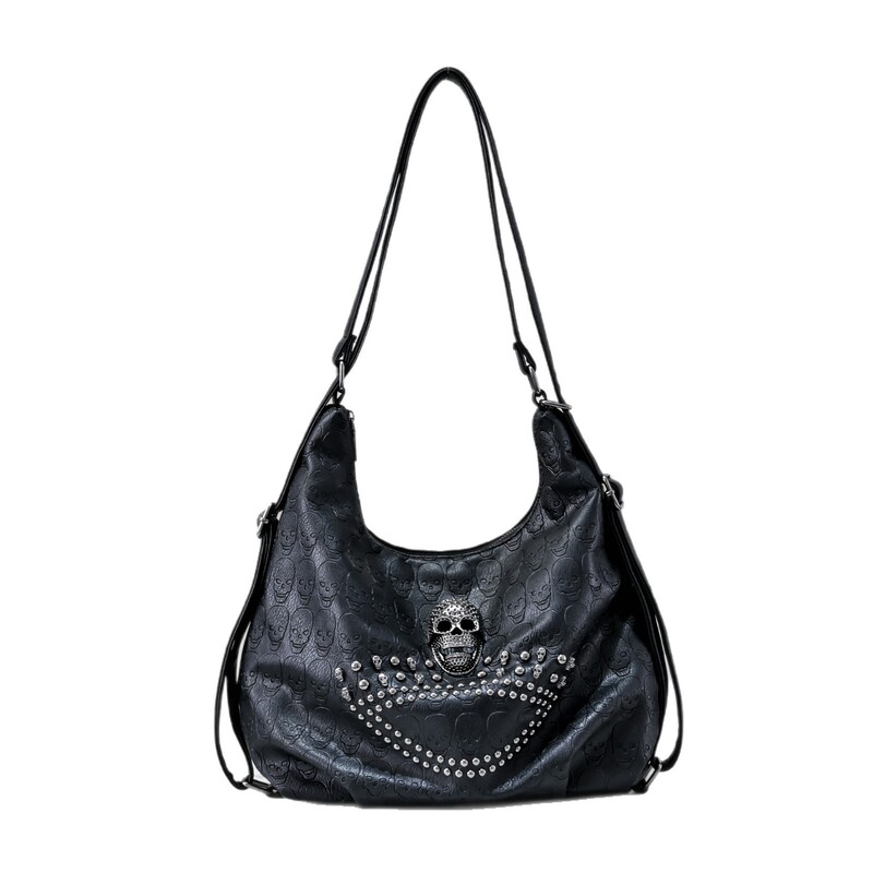 Punk 2025 New Style Underarm Shoulder Crossbody Bag European Fashion Women's Bag Skull Head Handbag Backpack Punk 2025 New Style Underarm Shoulder Crossbody Bag European Fashion Women's Bag Skull Head Handbag Backpack