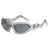 04078 Personal punk style sunglasses female Y2K Millennium Future Sensing Sensing Moldosper Cross -border Bagitar