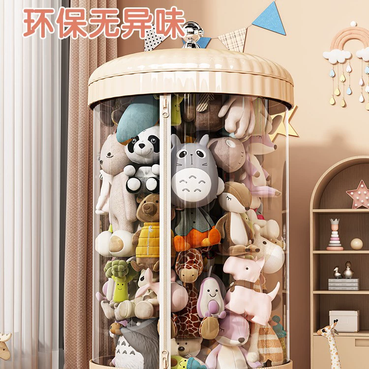 Ведро для хранения кукол, прозрачная корзина для хранения, детский органайзер для кукол большой емкости, плюшевая игрушка, модель куклы, модернизированная молния