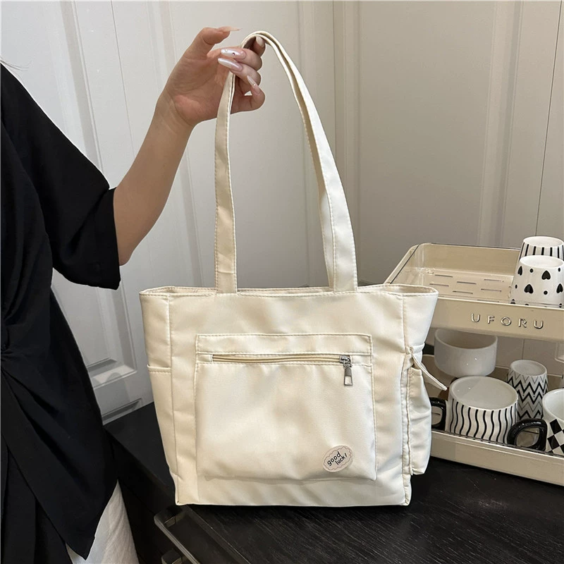 Capacious shopping bag, fashionable laptop for elementary school students, one-shoulder bag, city style
