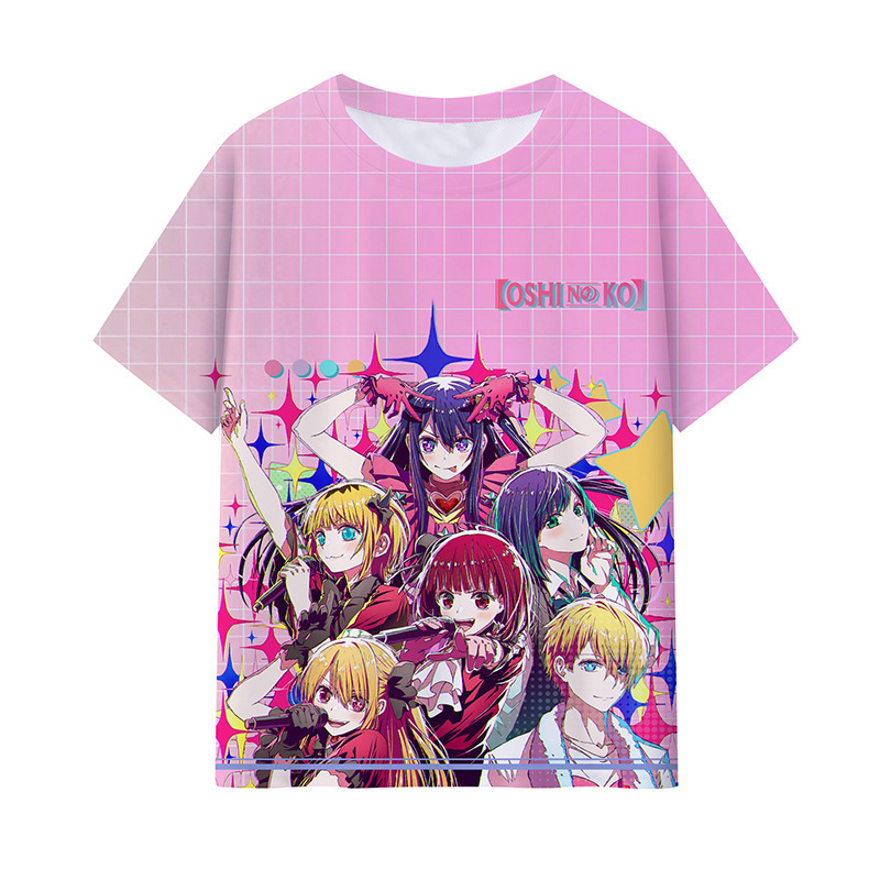 The child I pushed the child digital printing 3dt animation aimed at Hoshino love peripheral short -sleeved shirt couple men and women clothes 2