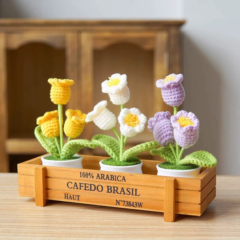 Волосатые цветы ручной работы из плетеных ландышей