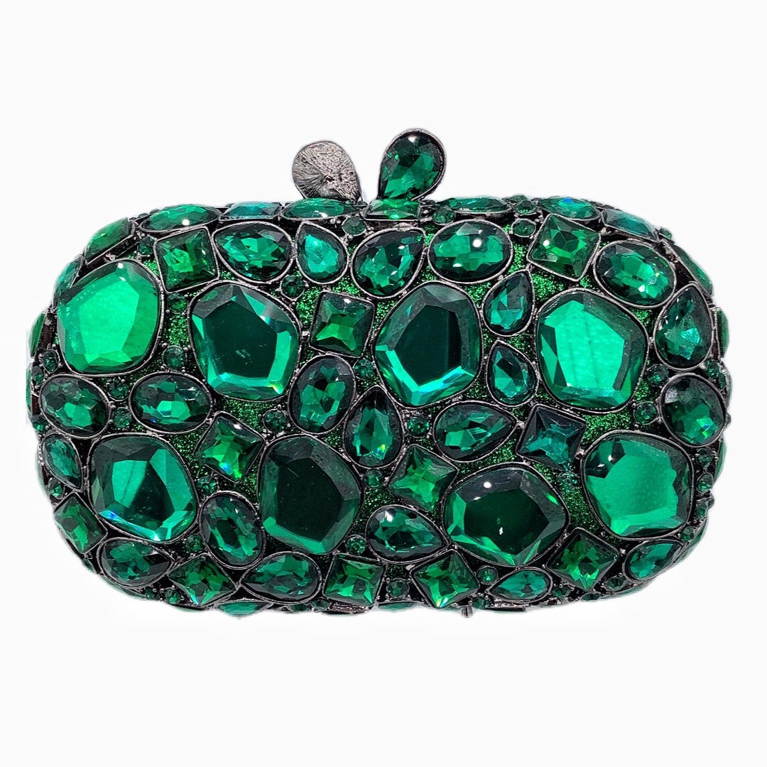 Seleccione estrictamente el nuevo bolso de cena de diamantes, bolso de mano de diamantes huecos, bolso de banquete europeo y americano, embrague de piedra