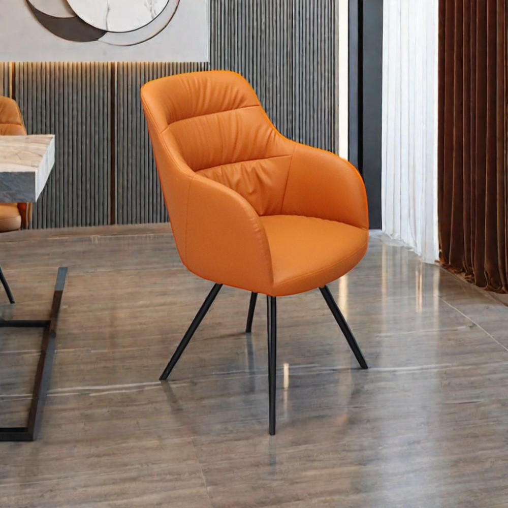 Sillas de explosión de Amazon lujo ligero tablilla de alto nivel transfronteriza respaldo de hierro forjado sillón de comedor nórdico con reposabrazos image 1