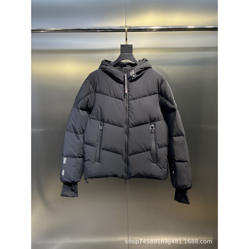 M Brand High-End Version down Jacket 25Fw New Reflective Letter Print Hooded Zipper Long-Sleeve Coat for Outdoor Warmth