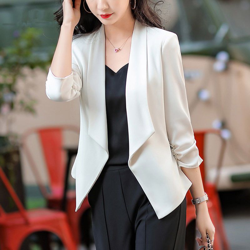 High-End Small Suit Jacket for Women with Three-Quarter Sleeves Spring and Summer New Korean Style Thin Style Elegant Fashionable Pink Small Suit for Women High-End Small Suit Jacket for Women with Three-Quarter Sleeves Spring and Summer New Korean Style Thin Style Elegant Fashionable Pink Small Suit for Women