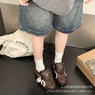 爆款复古轻便百搭厚底小白鞋女款2026新款夏季增高软底运动德训鞋