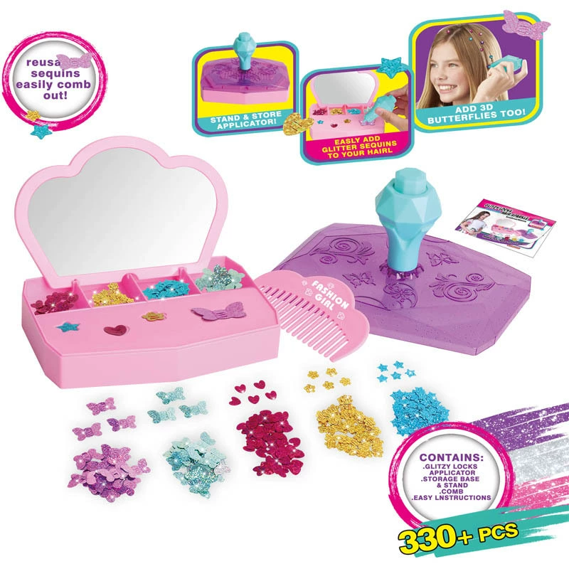 Трансграничные Горячие поставки детские машины для ногтей игрушки для волос оптом взаимодействие родителей и детей девушки блестки для волос костюм игрушки