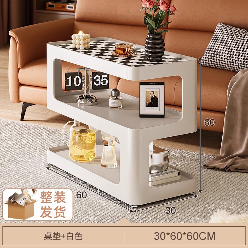 可移动边几茶几小推车现代轻奢铁艺沙发边柜卧室家用简约床头柜|undefined