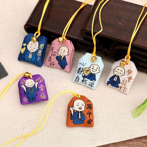Lingyin Scenic Area Little Monk Imperial Guard Aromatherapy Sachet for Children, Wearable Necklace Sachet, Peace and Blessing Amulet, Wholesale