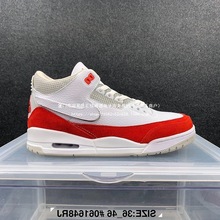 篮球运动鞋男防滑乔气垫红黑水泥乔丹火焰莆田鞋华夫鞋增高合成革