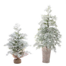 新品小圣诞树仿真盆栽桌面摆件礼品创意雪花树圣诞礼物装饰