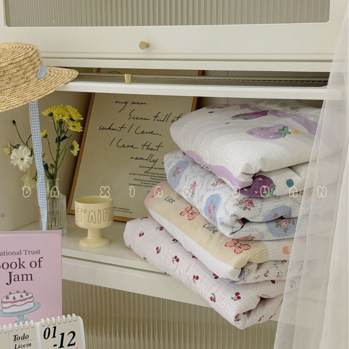 Small and large roll children's summer cool feeling air conditioning quilt thin kindergarten baby nap quilt can be machine washed