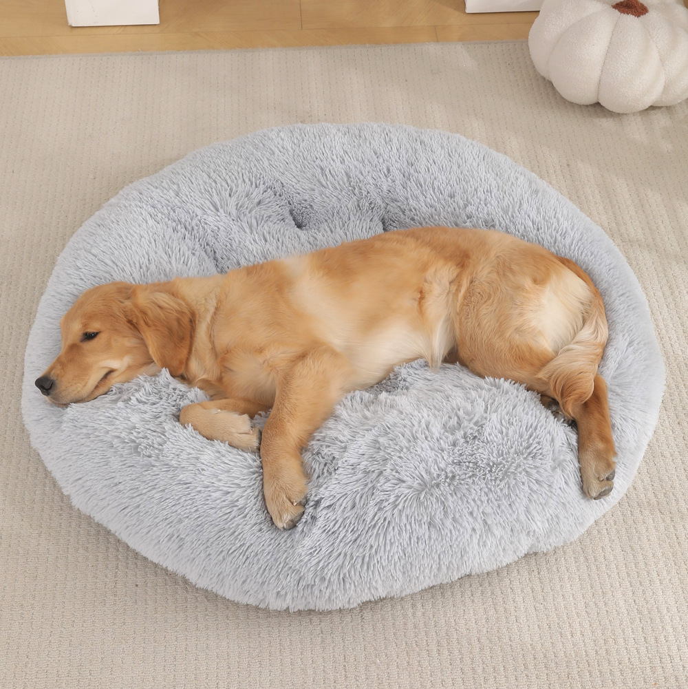 Cojín de mascotas redondo, almohadilla de perros, cama de invierno de peluche, cama para perros, perros, perros, perros, pet