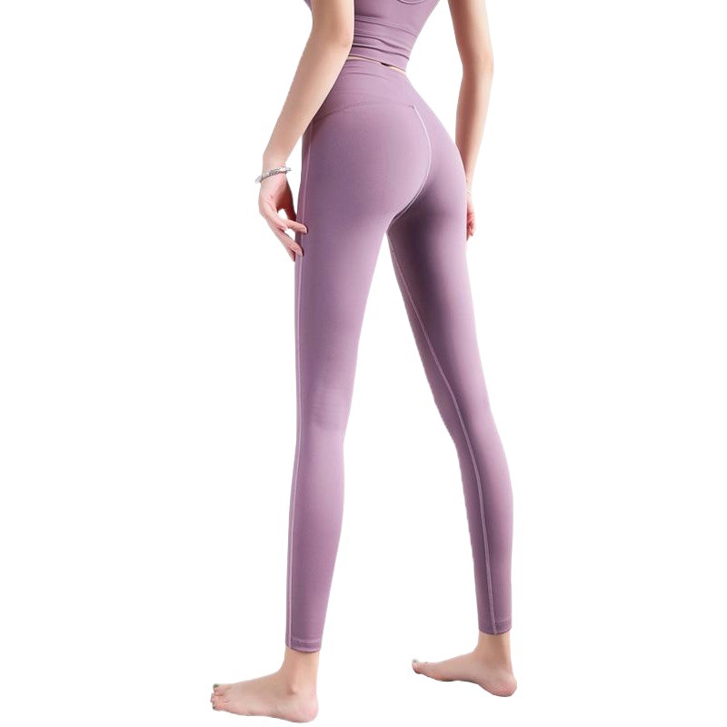 2022 nuevo doble cara cepillado desnuda yoga pantalones cadera elevación alta cintura deportes fitness pantalones recortados deportes fitness Pantalones