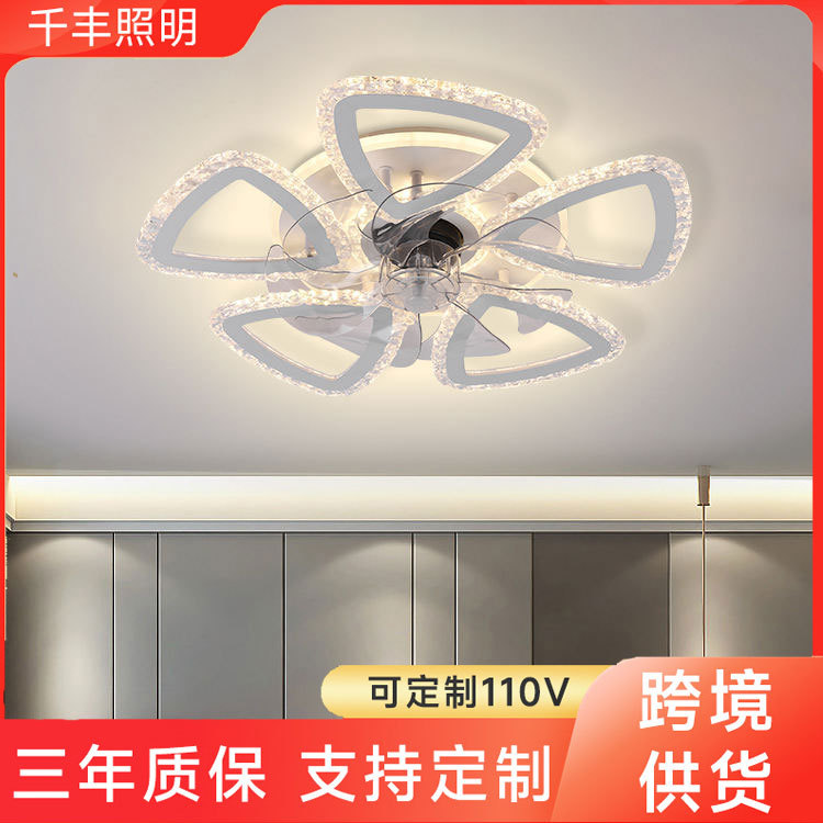 Luz de techo de control remoto de estilo moderno de lujo ultra brillante transfronterizo sala de estar comedor de lujo inteligente LED ventilador de techo